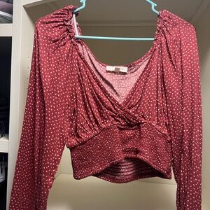 LA hearts long sleeve cropped shirt Size L